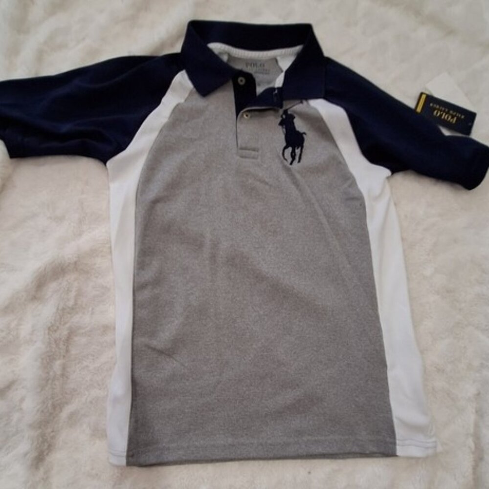 NWT Polo Ralph Lauren Navy boys shirt sz M large pony